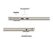 Laptop Apple MacBook Air 13 MW0Y3RO/A, 13.6 inch 2560 x 1664, Apple M4 10-Core (10 C / 10 T), 16 GB RAM, 256 GB SSD, Apple 8-Core GPU, Mac OS, Starlight
