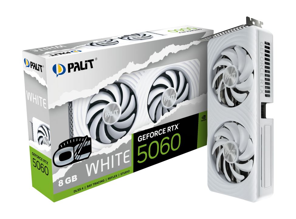 Placa video Palit GeForce RTX 5060 White OC 8 GB GDDR7 128 bit