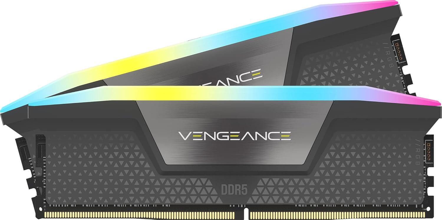 DDR5, 32GB, KIT 2x16GB, 6000MT/s, C38, 1.35V, XMP&EXPO, Gri, RGB, VENGEANCE