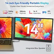 Portable monitor Blackview DCM6 Dual Screen 14inch 1920x1080 16:9 LCD 60Hz IPS 178 USB-C 3.1x3 for 13-17.3 inch laptops352.2x237.43x15.9mm Grey Black