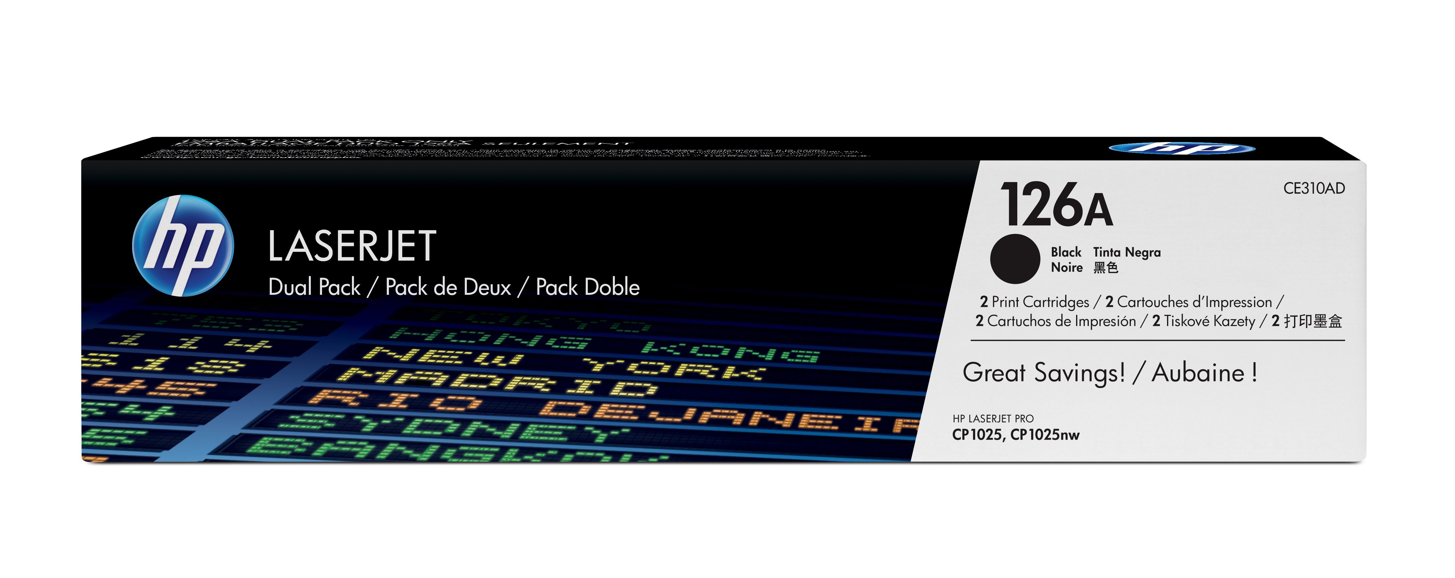 HP Pachet cu 2 cartuşe de toner LaserJet originale 126A Negru