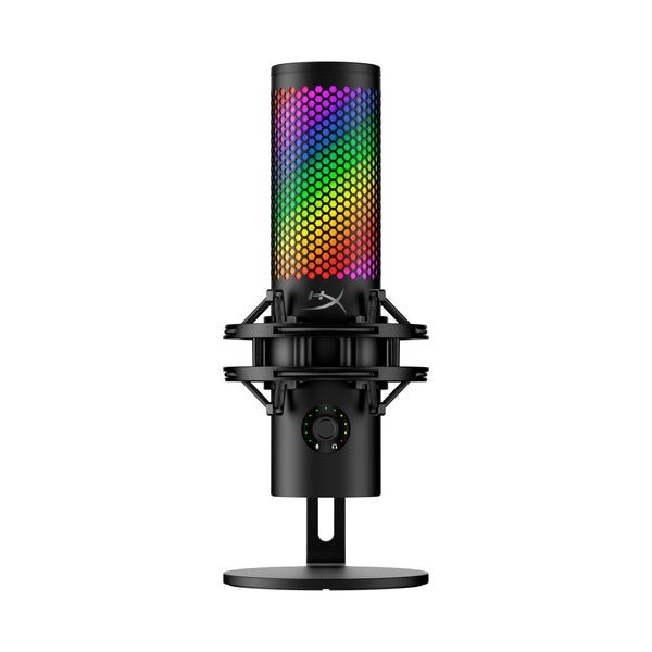 Microfon gaming HyperX QuadCast 2 S pentru Streamers/Content Creators, cardioid, USB-C, 32-bit bit depth, 192kHz sampling rate, 100+ LED-uri aRGB, PC Win11, Mac, Steam Deck, negru