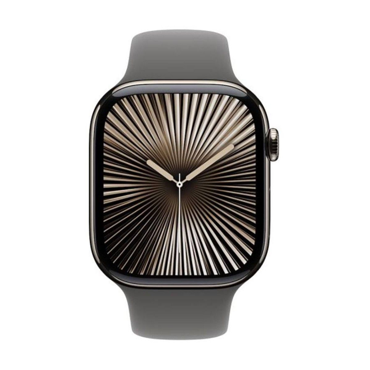 Apple Watch Series 10 GPS + Cellular 46mm Natural Titanium Case with Stone Grey Sport Band - S/M Detaliu 1