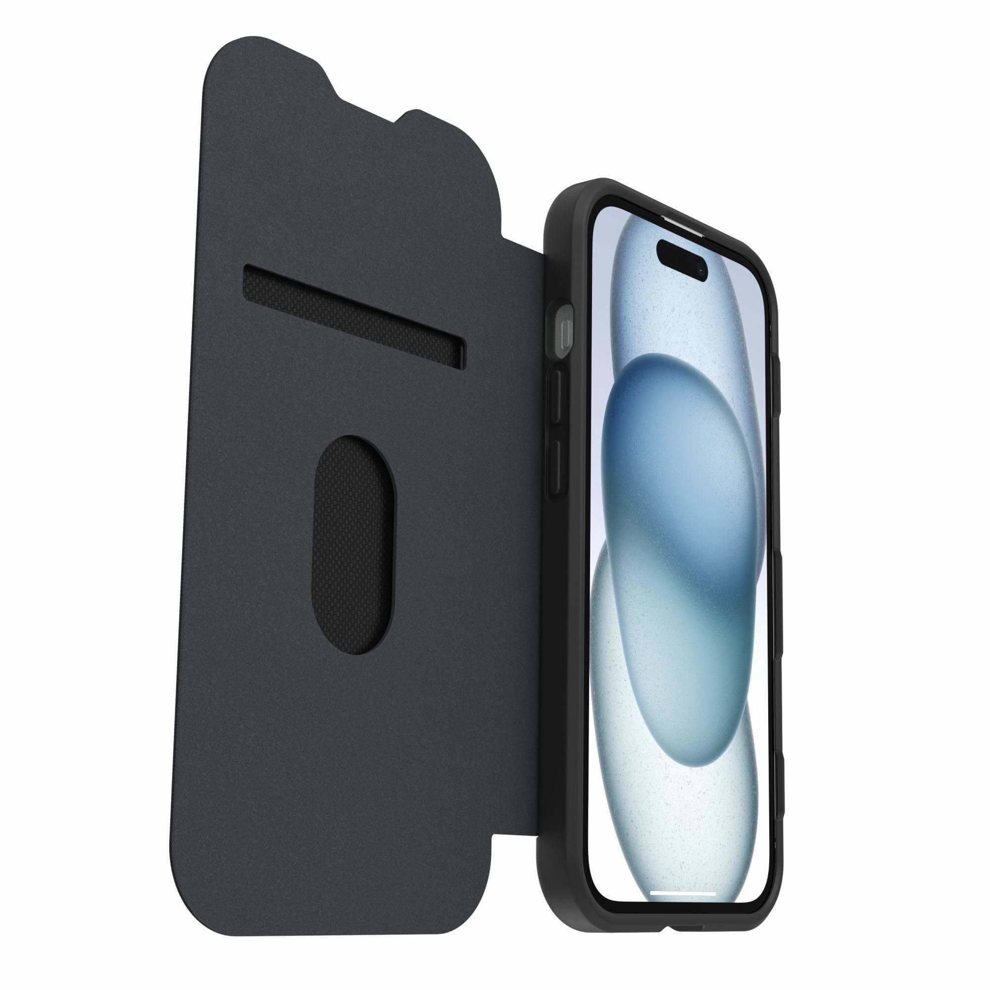 OB REACT FOLIO APPLE IPHONE/15/14/13 BLACK CRYST-CLEAR/BLACK Detaliu 1