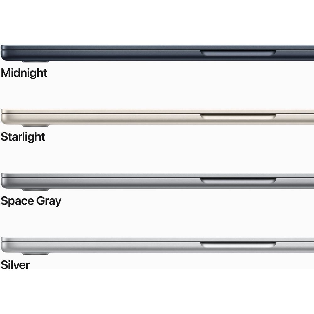 Laptop Apple MacBook Air 15 Z1DH000HR, 15.3 inch 2880 x 1864, Apple M4 10-Core (10 C / 10 T, N/A - N/A, N/A cache, N/A), 32 GB LPDDR5X, 2 TB SSD, Apple 10-core GPU, Mac OS, Tastatura US, Midnight Detaliu 2