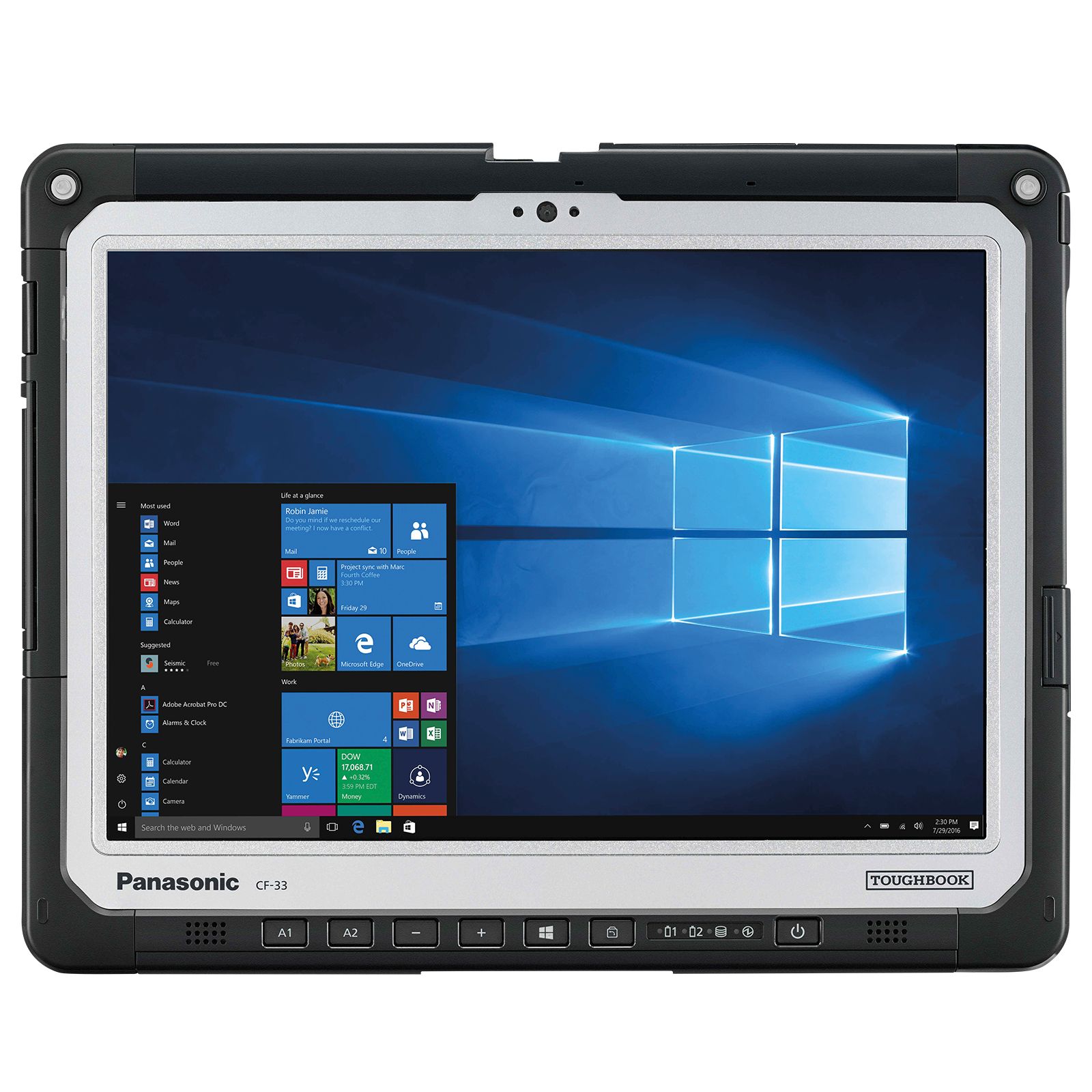 Laptop Panasonic TOUGHBOOK 33 MK4 CF-339Z00FB4, 12 inch 2160 x 1440 Touchscreen, Intel Core i5 1345U (10 C / 12 T, 2.5 GHz - 4.7 GHz, 12 MB cache, 55 W), 16 GB DDR4, 512 GB SSD, Intel Graphics, Windows 11 Pro, Tastatura QWERTZ, Negru