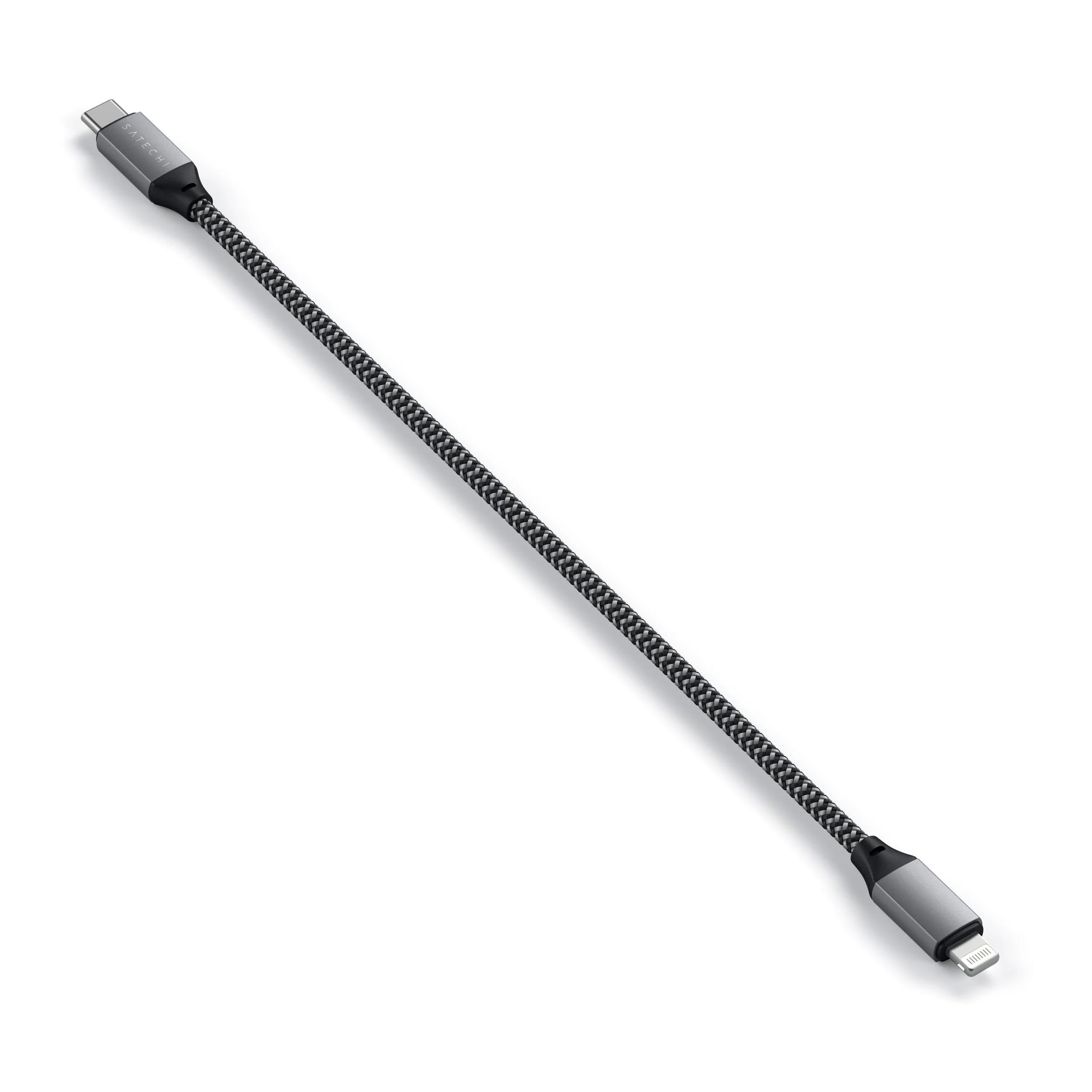 Satechi USB-C to Lightning Short Cable 25cm - Space Grey Detaliu 2