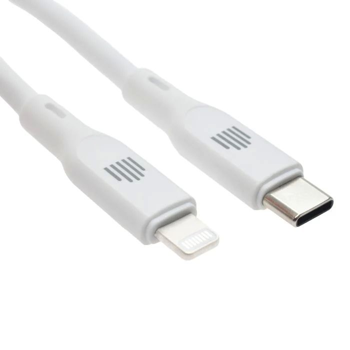 Dviced Cable USB-C to Lightning silicone 1,25m - White Detaliu 2