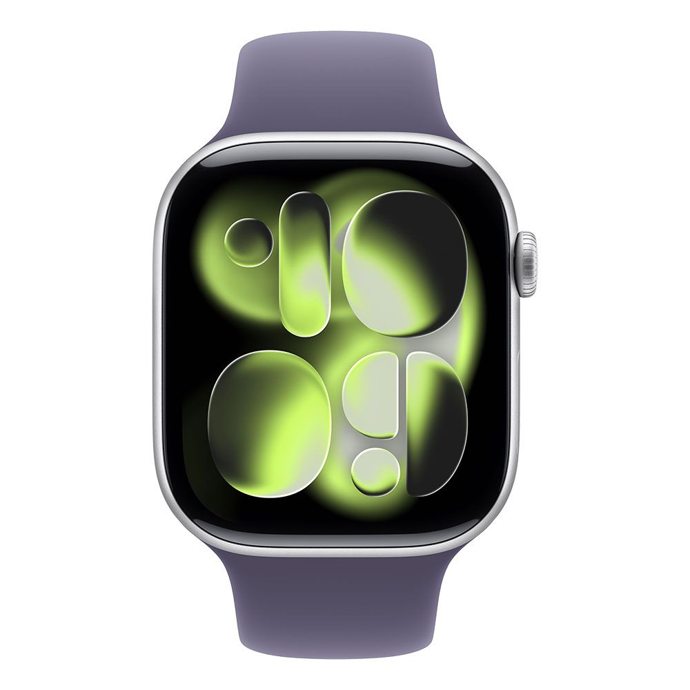 Apple Watch Series 11 GPS 46mm Silver Aluminium Case with Purple Fog Sport Band - S/M Detaliu 1