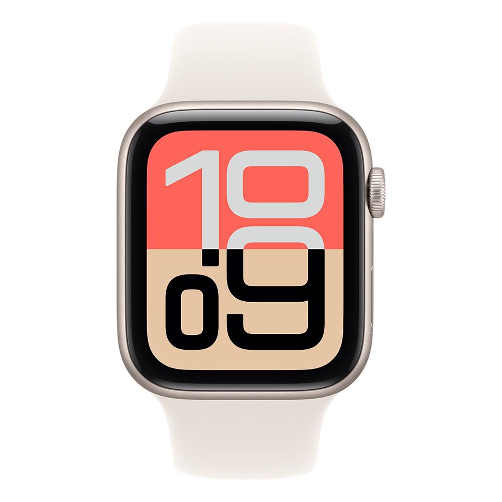 Apple Watch SE 3 GPS 44mm Starlight Aluminium Case with Starlight Sport Band - M/L Detaliu 1