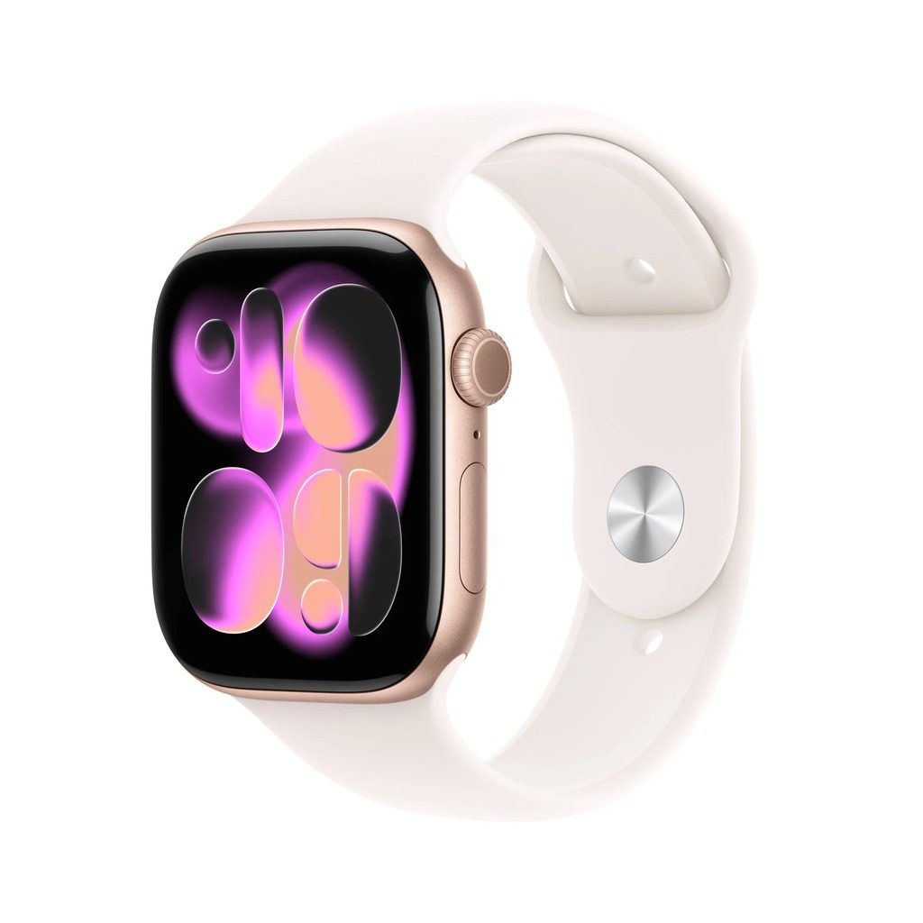 Apple Watch Series 11 GPS 46 mm Carcasă din aluminiu Rose Gold, curea Light Blush - S/M Detaliu 1