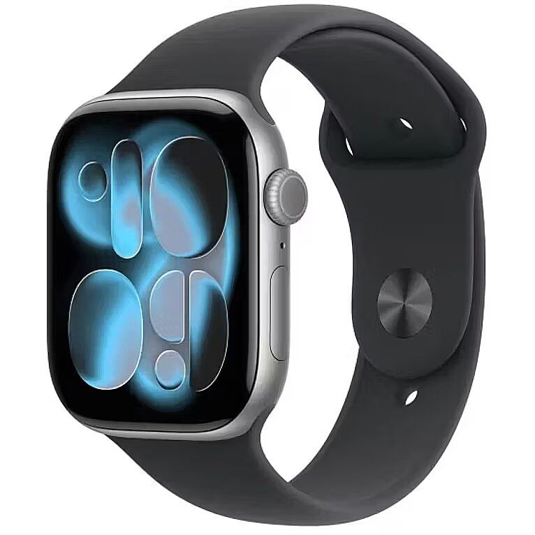 Apple Watch Series 11 GPS + Cellular 46 mm Carcasă din aluminiu gri spațial cu brățară sport neagră - M/L