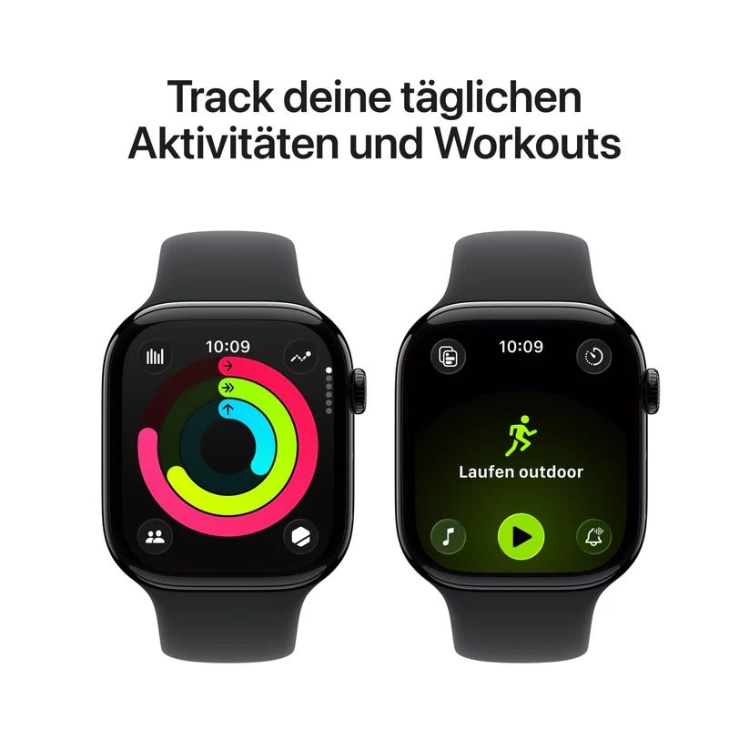 Apple Watch Series 11 jet black aluminium 46mm black sport band Size S/M Detaliu 3