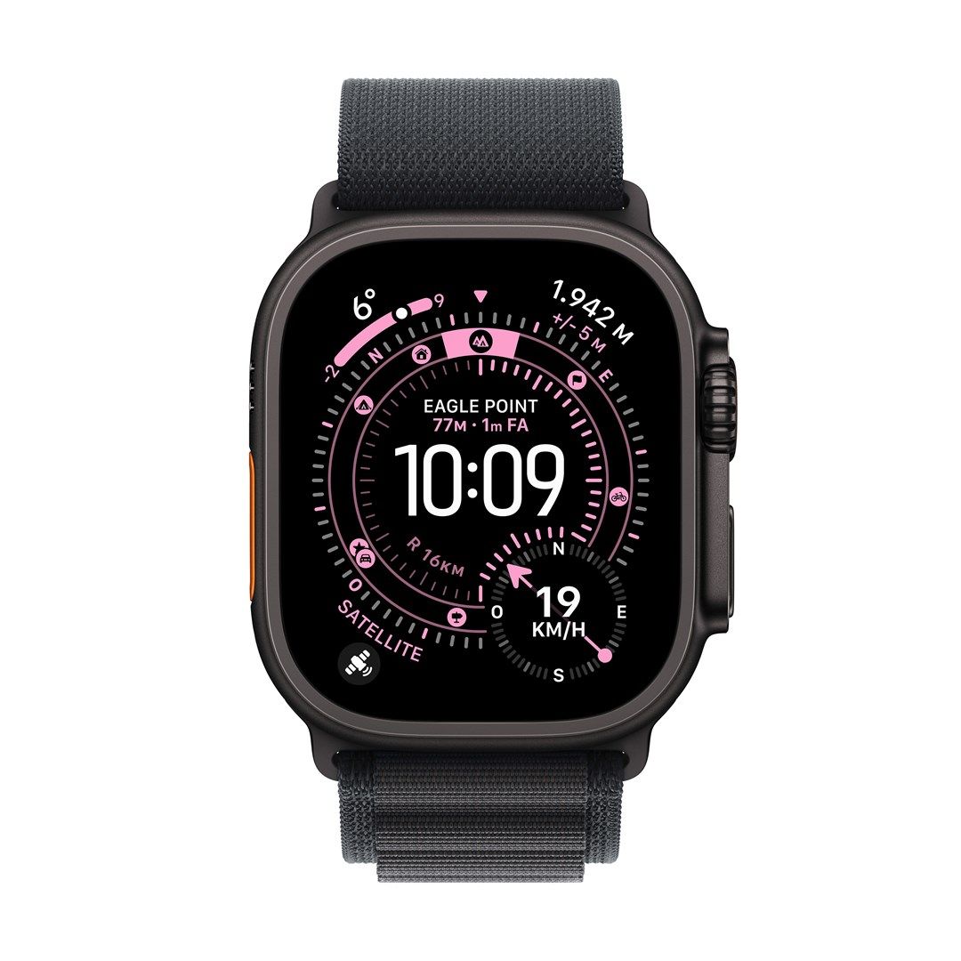 Apple Watch Ultra 3 (2025) black titanium 49mm 4G black alpine Loop L Detaliu 1