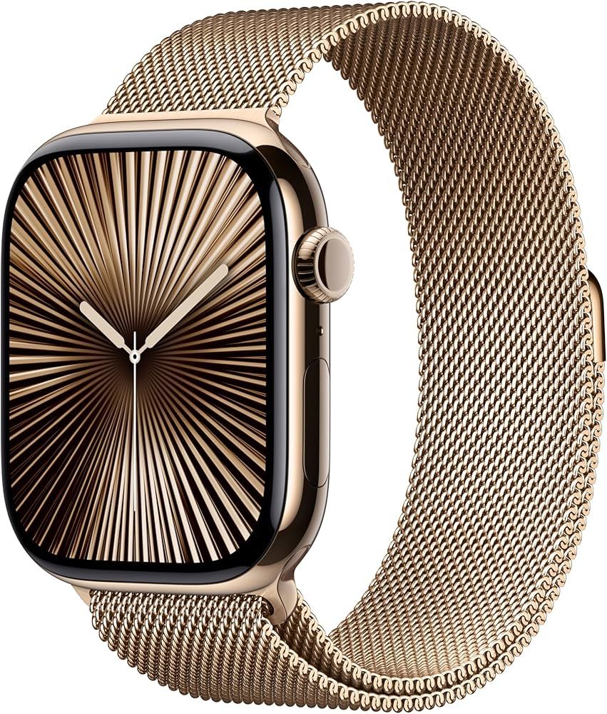 Apple Watch 46mm Loop:  Gold Milanese Loop - M/L Detaliu 1
