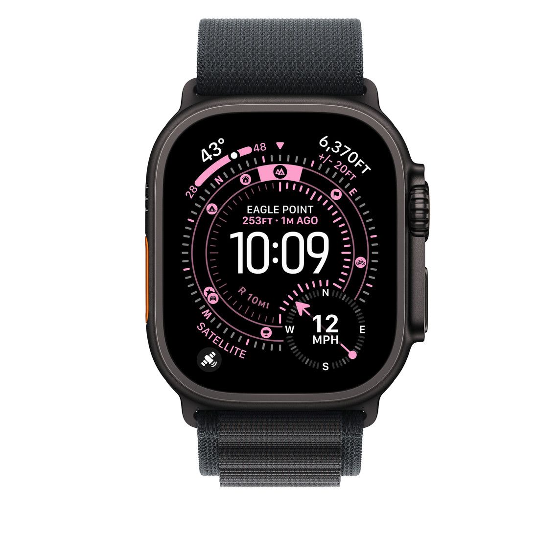 Apple Watch 49mm Loop:  Black Alpine Loop - Small - Black Titanium Finish Detaliu 2