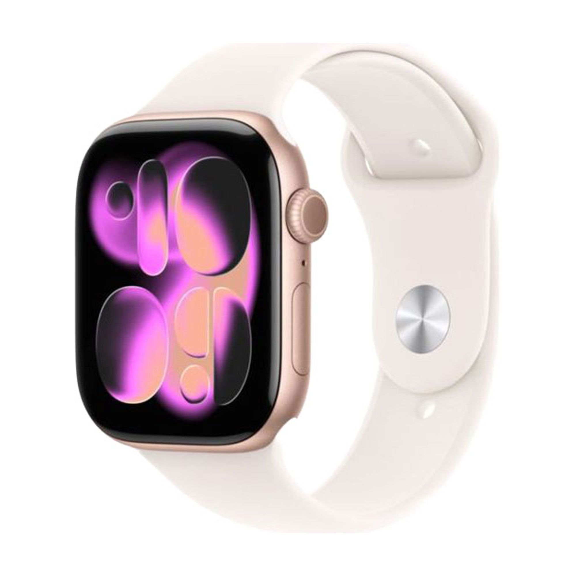 Apple Watch Series 11 GPS 46 mm Carcasă din aluminiu auriu roz cu brățară sport de culoare roz deschis - M/L