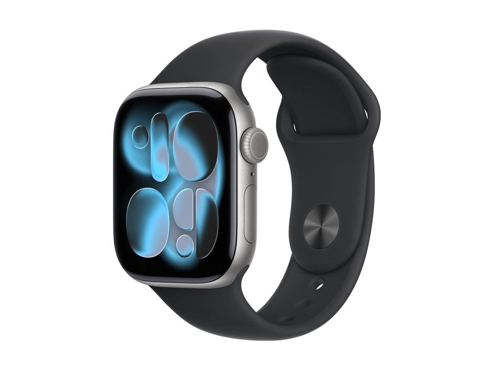 Apple Watch Series 11 space grey aluminium 42mm 4G black sport band Size M/L Detaliu 2