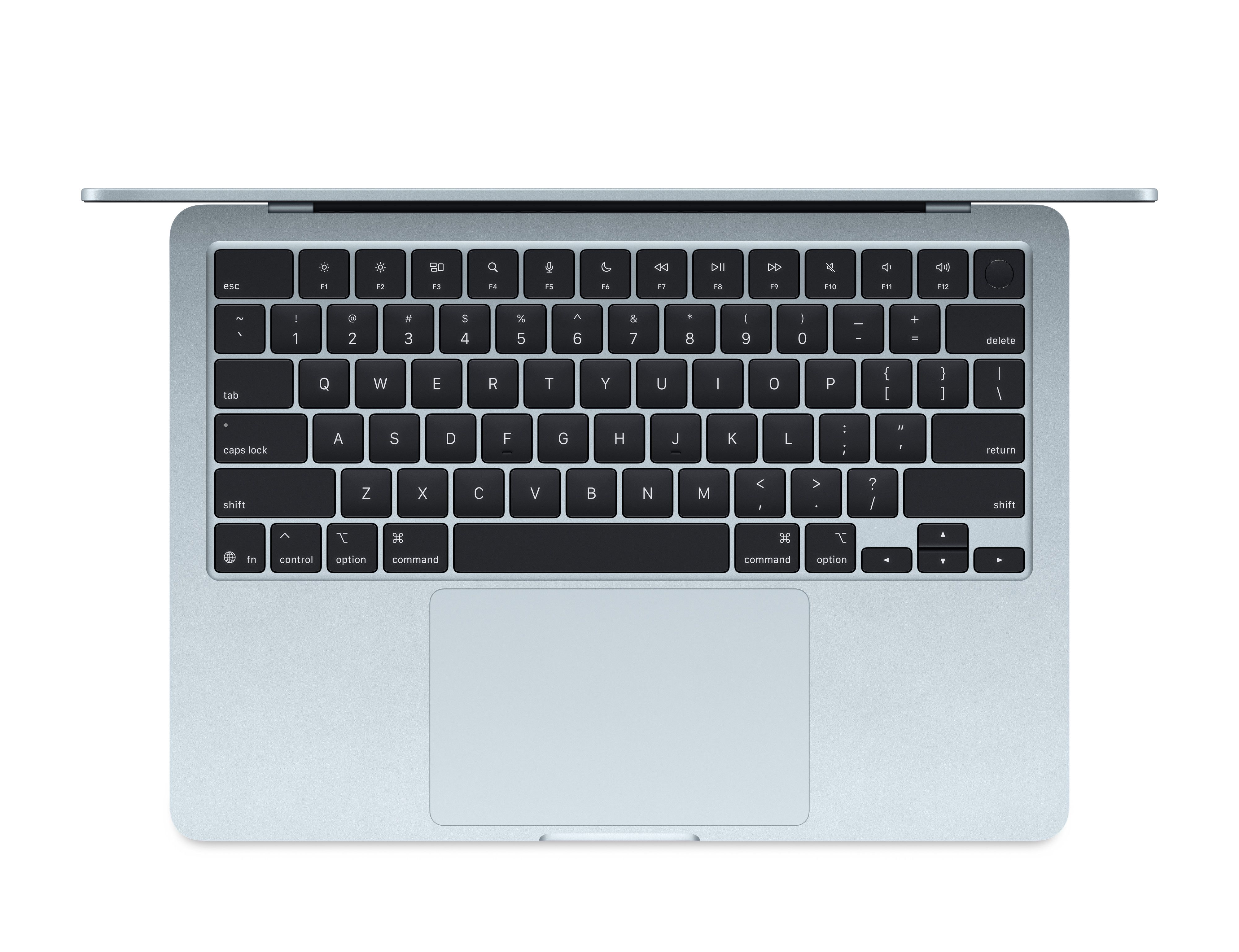 Laptop Apple MacBook Air 13 Z1H90012Q, 13 inch 2560 x 1664, Apple M4 (10 C / 10 T, N/A - N/A, N/A cache, N/A), 32 GB LPDDR5, 1 TB SSD, Apple 10-Core GPU, Mac OS, Tastatura US, Sky Blue Detaliu 1