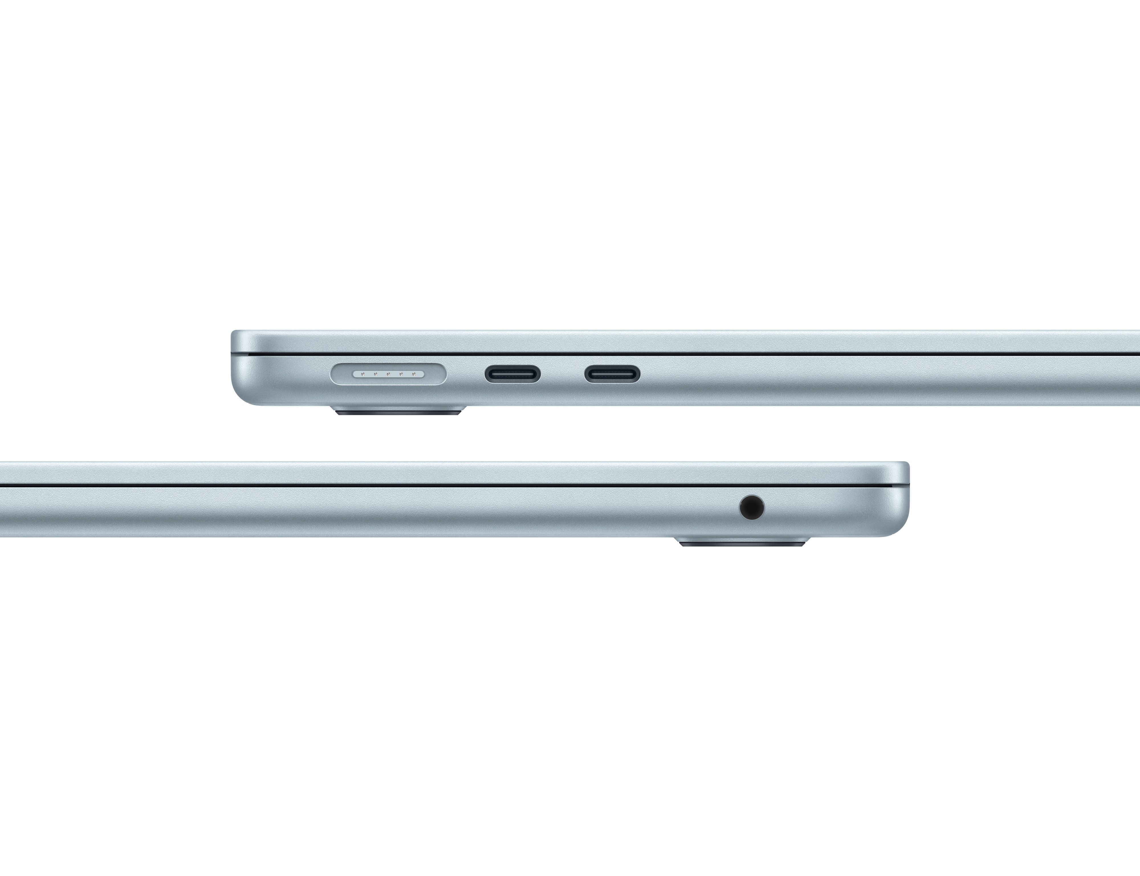 Laptop Apple MacBook Air 13 Z1H90012Q, 13 inch 2560 x 1664, Apple M4 (10 C / 10 T, N/A - N/A, N/A cache, N/A), 32 GB LPDDR5, 1 TB SSD, Apple 10-Core GPU, Mac OS, Tastatura US, Sky Blue Detaliu 3