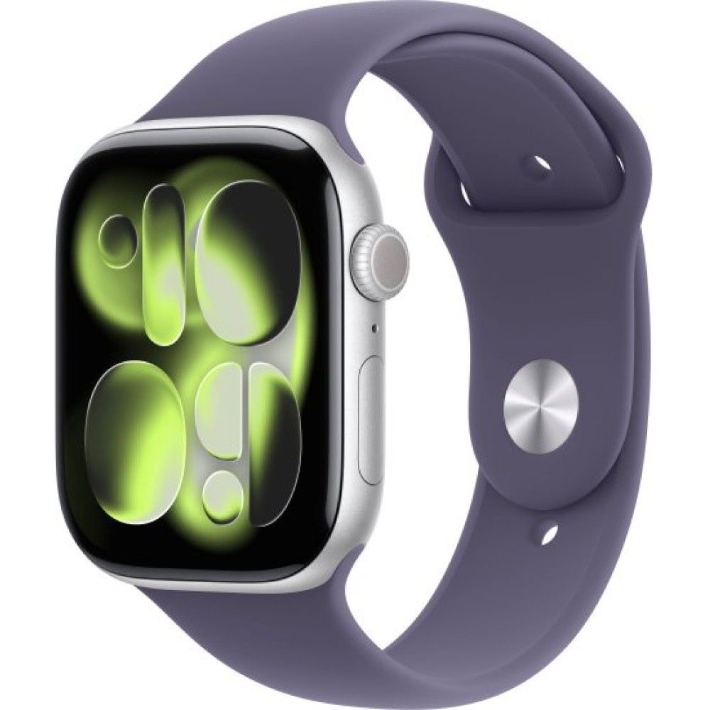 Apple Watch Series 11 silver aluminium 46mm 5G purple fog sport band Size M/L