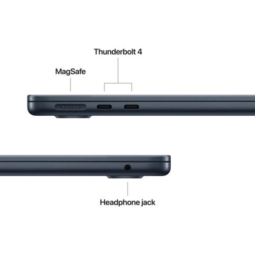 Laptop Apple MacBook Air 13 MDHG4ZE/A, 13.6 inch 2560 x 1664, Apple M5 10-core (10 C, N/A - N/A, N/A cache, N/A), 24 GB LPDDR5X, 1 TB SSD, Apple M5 10-core integrat, Mac OS, Tastatura Nordic, Midnight Detaliu 2