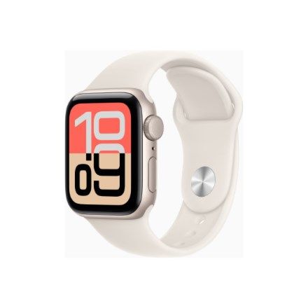 Apple Watch SE (3nd generation) SE 3 GPS 40mm Starlight Aluminium Case with Starlight Sport Band - S/M Detaliu 2