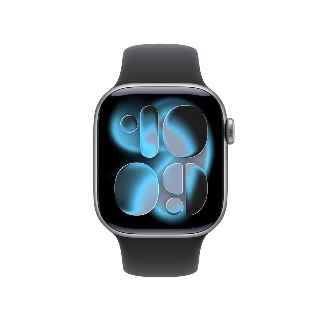 Apple Watch Series 11 GPS 42mm Space Grey Aluminium Case with Black Sport Band - M/L Detaliu 1