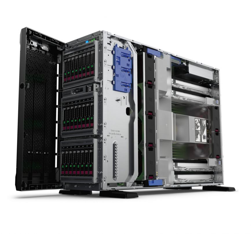 Server HPE ProLiant ML350 Gen10 Tower Intel Xeon Silver 4210R, 10C / 20T, 2.4 GHz base, 3.2 GHz turbo, 13.75 MB cache, 1 x 16 GB, Fara HDD, 8 x SFF, 800 W_3