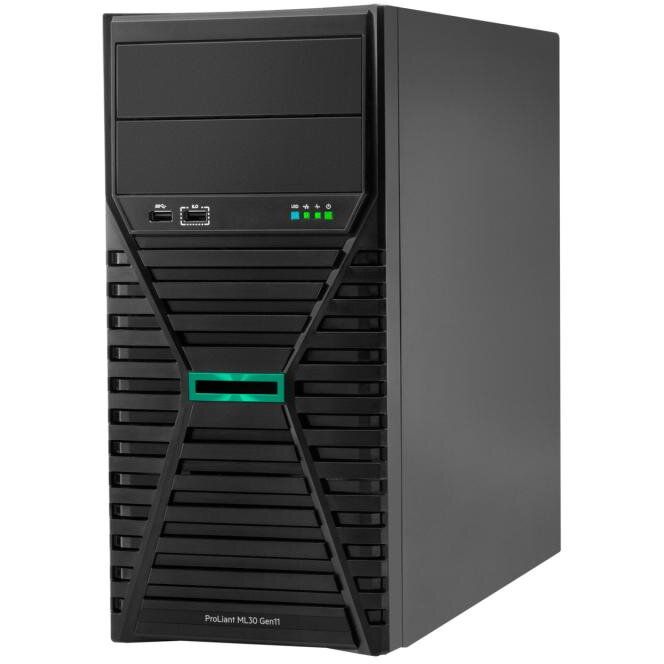 Server HPE ProLiant ML30 Gen11, Tower 4U, Intel Xeon 6315P (4 C / 4 T, 2.80 GHz - 4.70 GHz, 12 MB cache, 55 W), 32 GB DDR5 ECC, 2 x 1 TB HDD, 4 x LFF, 350 W
