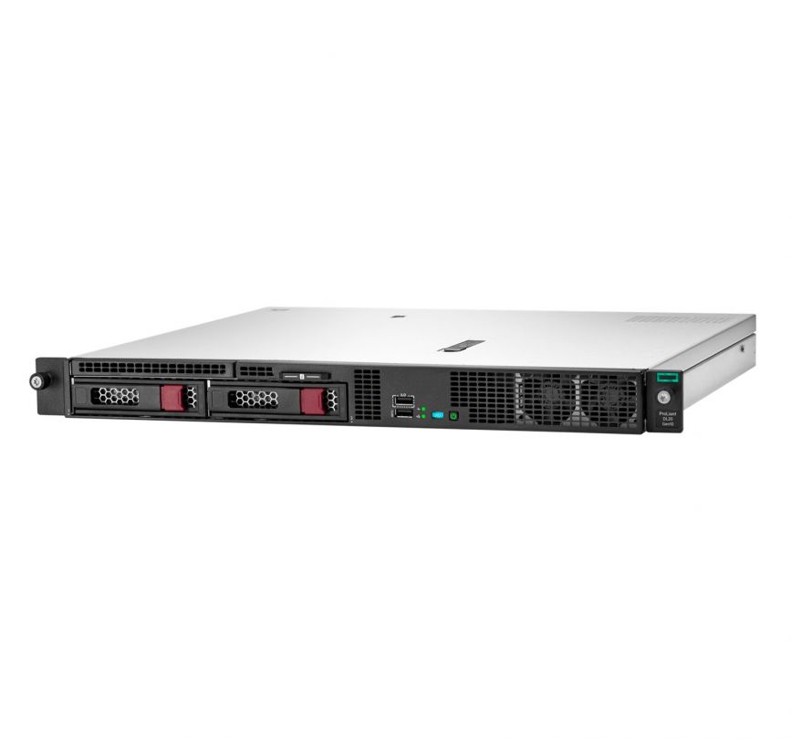 Server HPE ProLiant DL20 Gen10 Rack 1U Intel Xeon E-2236, 6C / 12T, 3.4 GHz base, 4.8 GHz turbo, 12 MB cache, 80 W, 1 x 16 GB DDR4, Fara HDD, 4 x SFF, 500 W_1