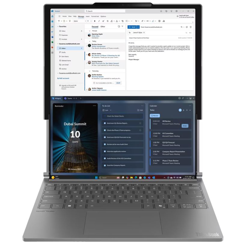 Laptop Lenovo ThinkBook Plus G6 Rollable 21TR0000FR, 16.7 inch 2000 x 2350, Intel 258V (8 C / 8 T, 2.2 GHz - 4.8 GHz, 12 MB cache, 37 W), 32 GB LPDDR5X, 1 TB SSD, Intel Arc Graphics, Windows 11 Pro