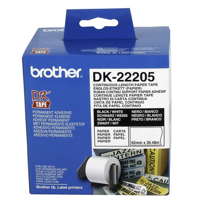 Brother  DK-22205 Banda continua de hartie 62 mm x 30,48 m, negru/alb_3
