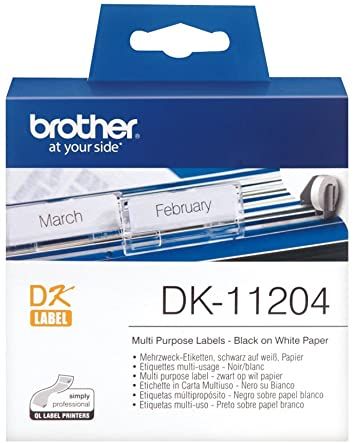 Brother  DK11204 Etichete de hartie multifunctionale 17mm x 54 mm negru/alb 400buc_2