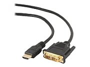 CABLU video GEMBIRD, adaptor HDMI (T) la DVI-D SL (T), 4.5m, conectori auriti, negru, 