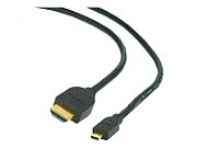 CABLU video GEMBIRD, adaptor HDMI (T) la Micro-HDMI (T), 3m, conectori auriti, negru, 