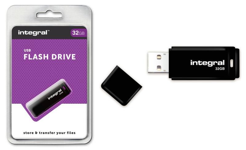INTEGRAL INFD32GBBLK Integral USB 32GB Black, USB 2.0 with removable cap_1