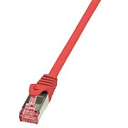 PATCH CORD S/FTP LOGILINK Cat6, LSZH, cupru, 0.5 m, rosu, AWG27, dublu ecranat 