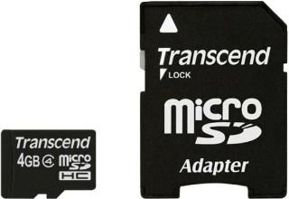 TRANSCEND TS4GUSDHC4 Transcend card memorie Micro SDHC 4GB Class 4 + adaptor_1