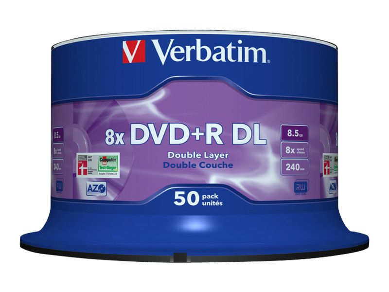 VERBATIM 43758 Verbatim DVD+R DL spindle 50 8,5GB 8x argintiu mat_1