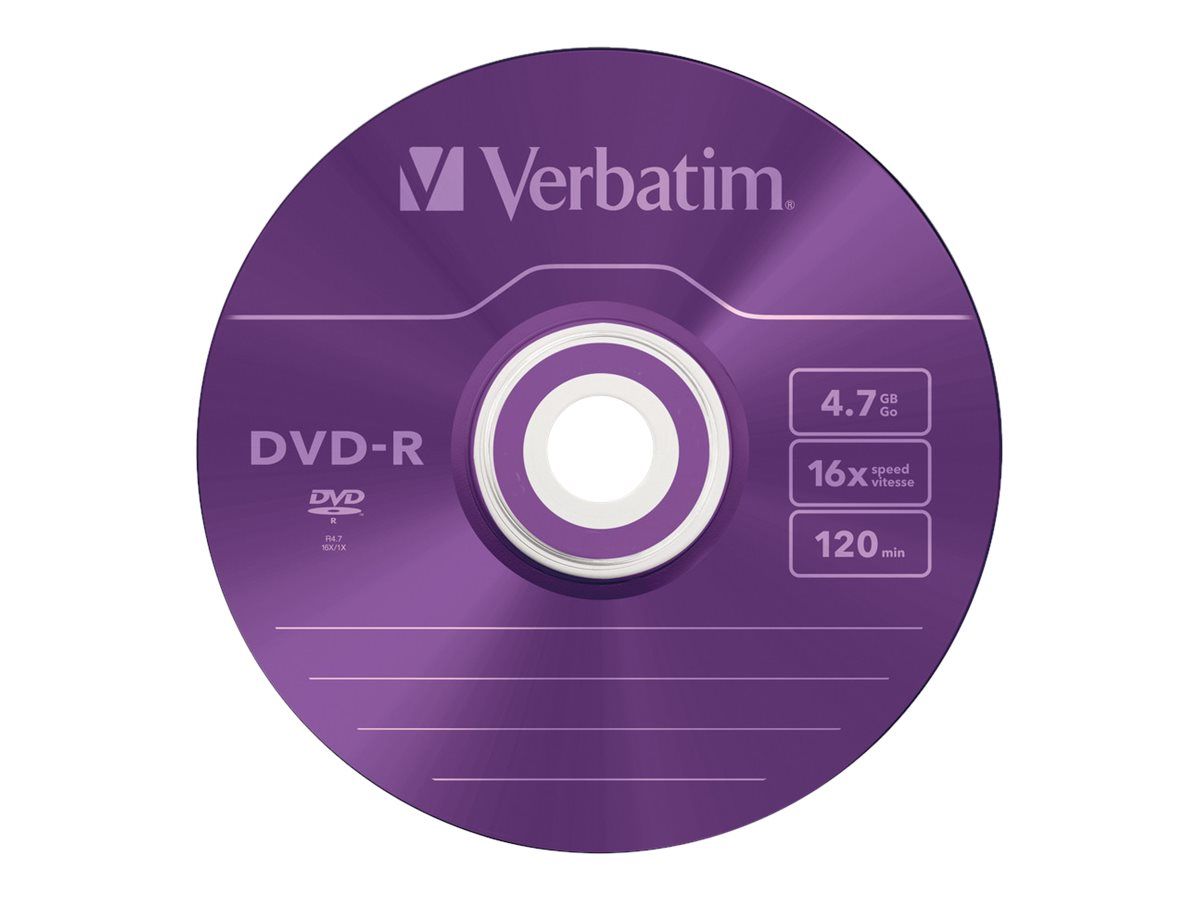 VERBATIM 43557 Verbatim DVD-R 4.7GB, 16x, slim jewel case, colorat , 5 bucati_1