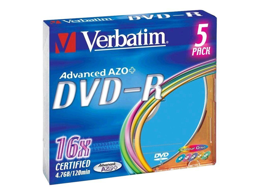 VERBATIM 43557 Verbatim DVD-R 4.7GB, 16x, slim jewel case, colorat , 5 bucati_8