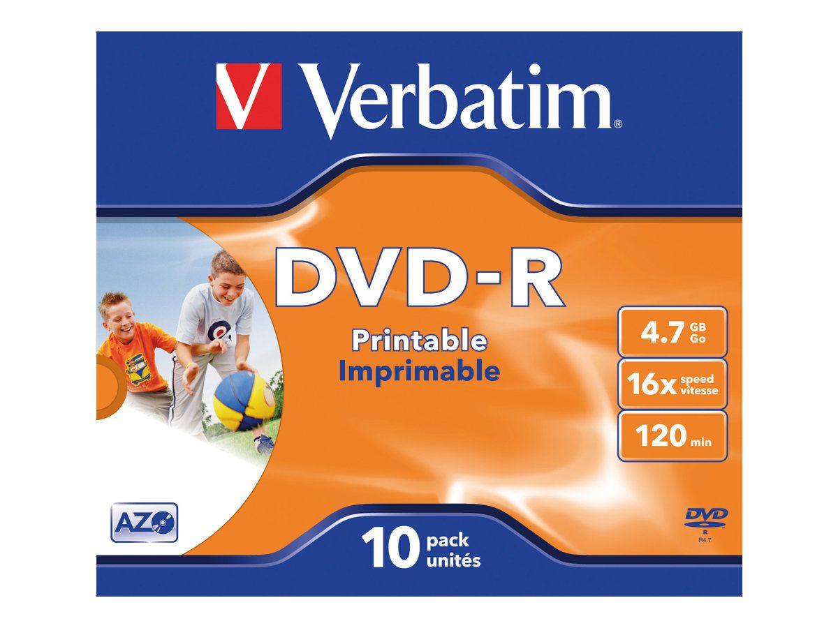 VERBATIM 43521 Verbatim DVD-R 10pcs, 4.7GB, 16x, jewel case, printabil_1