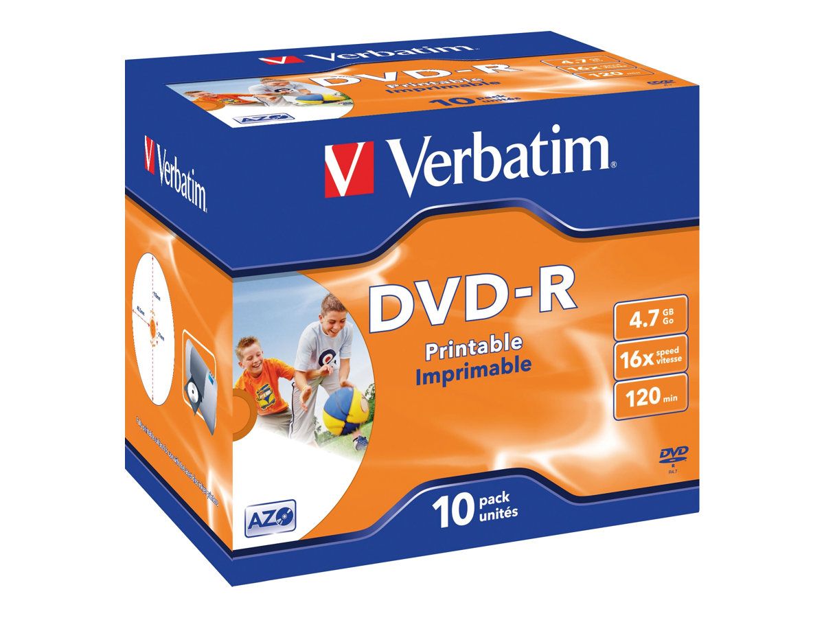 VERBATIM 43521 Verbatim DVD-R 10pcs, 4.7GB, 16x, jewel case, printabil_2