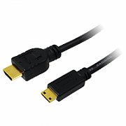 CABLU video LOGILINK, adaptor HDMI (T) la Mini-HDMI (Type C)(T), 1.5m, conectori auriti, rezolutie maxima 4K DCI (4096 x 2160) la 60 Hz, negru, 