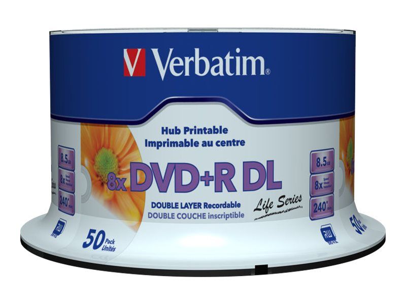 VERBATIM 97693 DVD+R DL Verbatim spindle 50 8,5GB 8x WIDE PRINTABLE SURFACE_1