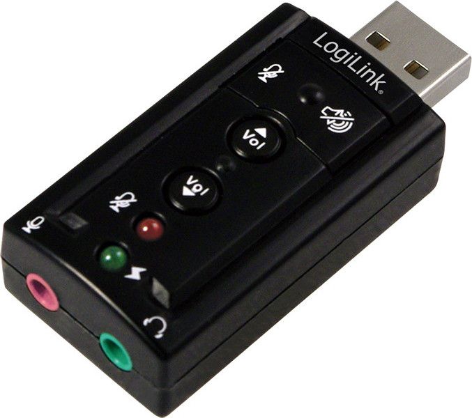 PLACA de SUNET Logilink, extern, 7.1, interfata USB 2.0, conectori 3.5 mm jack x 5, S/PDIF, 