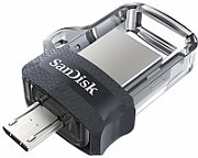 Sandisk Ultra Dual m3.0 USB flash drive 128 GB USB Type-A / Micro-USB 3.2 Gen 1 (3.1 Gen 1) Black,Silver,Transparent