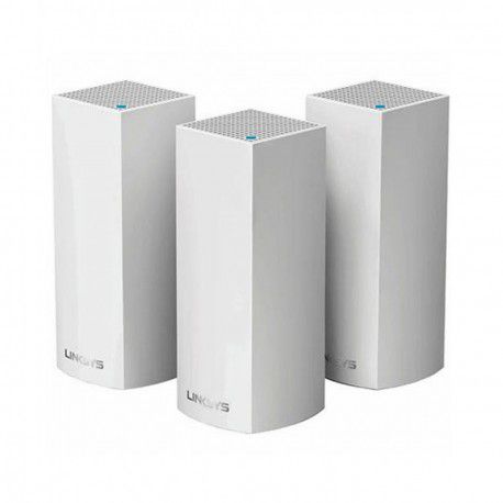 Linksys VELOP Whole Home Mesh Wi-Fi System (Pack of 3), WHW0303-EU, Tri- Band AC2200, Simultaneous Tri-Band (2.4Ghz + 5GHz + 5GHz), 2x WAN/LAN auto-sensing Gigabit Ethernet ports, 6x internal antennas and high powered amplifiers_1