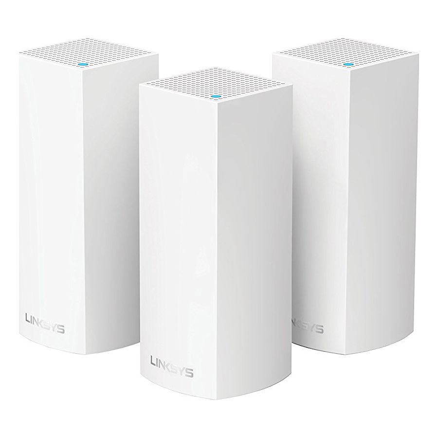 Linksys VELOP Whole Home Mesh Wi-Fi System (Pack of 3), WHW0303-EU, Tri- Band AC2200, Simultaneous Tri-Band (2.4Ghz + 5GHz + 5GHz), 2x WAN/LAN auto-sensing Gigabit Ethernet ports, 6x internal antennas and high powered amplifiers_5